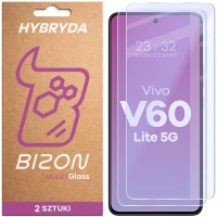 Elastyczne szkło hybrydowe Bizon Glass Mule Duo do Vivo V60 Lite 5G, 2 sztuki