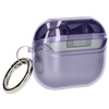 Elastyczne etui z karabińczykiem Bizon Case Headphone Clear do Samsung Galaxy Buds 3/3 Pro przeźroczysto-fioletowe