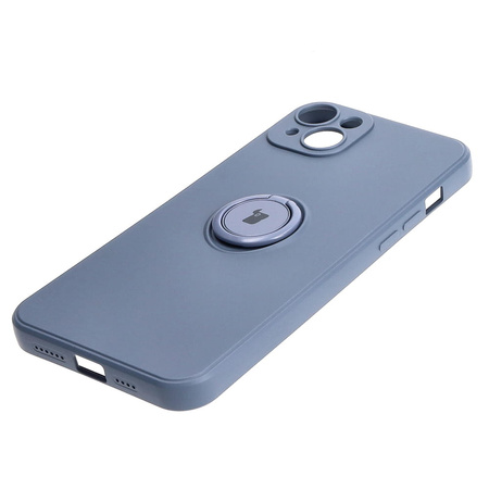 Etui Bizon Case Silicone Ring Sq do Apple iPhone 15 Plus, szare