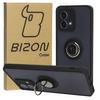 Etui z uchwytem na palec Bizon Case Hybrid Ring do Motorola Moto G84 5G, przydymione z czarną ramką