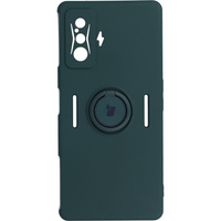 Etui Bizon Case Silicone Ring do Xiaomi Poco F4 GT, ciemnozielone