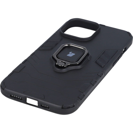 Etui Bizon Case Armor Ring do iPhone 13 Pro Max, czarne