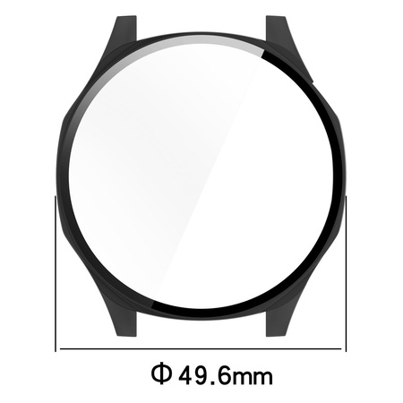 Etui ze szkłem do zegarka Bizon Case Watch Adamo do Huawei Watch GT 5 46 mm, czarne matowe