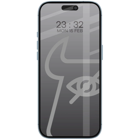 Prywatyzujące szkło hartowane Bizon Glass Edge Shadow do iPhone Air, przyciemniane z czarną ramką