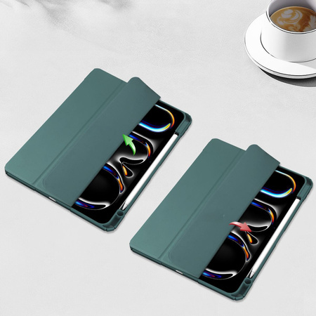 Etui Bizon Case Tab Clear Matt do iPad Pro 13" 7 gen. 2024, ciemnozielone