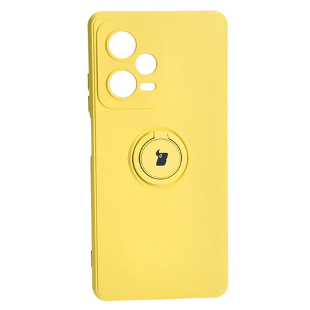 Etui Bizon Case Silicone Ring Sq do Xiaomi Redmi Note 12 Pro Plus 5G, żółte