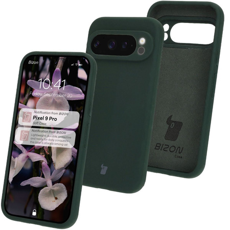 Silikonowe etui Bizon Soft Case do Google Pixel 9 Pro, ciemnozielone