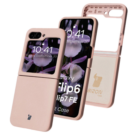 Silikonowe etui Bizon Soft Case do Galaxy Z Flip6, jasnoróżowe