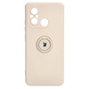 Etui Bizon Case Silicone Ring Sq do Xiaomi Redmi 12C, beżowe