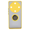Etui z uchwytem na palec Bizon Case Hybrid Ring do Honor Magic5 Lite, przydymione z żółtą ramką