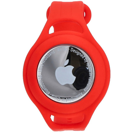 Etui Bizon Case Locator Child do Apple AirTag, czerwone