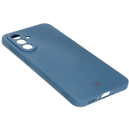 Silikonowe etui z pierścieniem magnetycznym Bizon Case Silicone Magnetic Sq do Galaxy A36 5G, granatowe