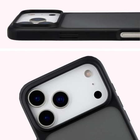 Etui Bizon Case Angelo do iPhone 17 Pro Max, przydymione z czarną ramką