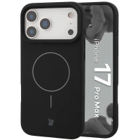Silikonowe etui z pierścieniem magnetycznym Bizon Soft Case Magnetic do iPhone 17 Pro Max, czarne