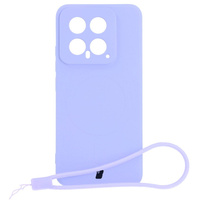 Etui Bizon Case Silicone Magnetic Sq do Xiaomi 14, jasnofioletowe