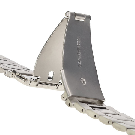 Pasek ze stali nierdzewnej Bizon Strap Watch Aura do Apple Watch 44/45/46/49 mm, srebrny