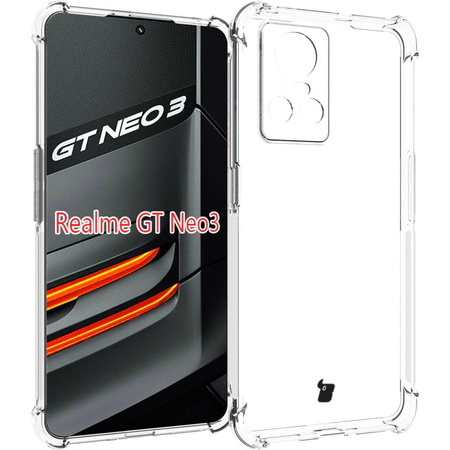 Etui + 2x szkło Bizon Case Clear Pack do Realme GT Neo 3, przezroczyste