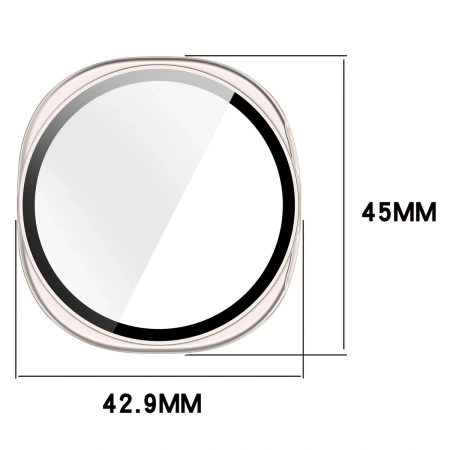 Etui ze szkłem do zegarka Bizon Case Watch Adamo do Samsung Galaxy Watch 8 40 mm, szampańskie