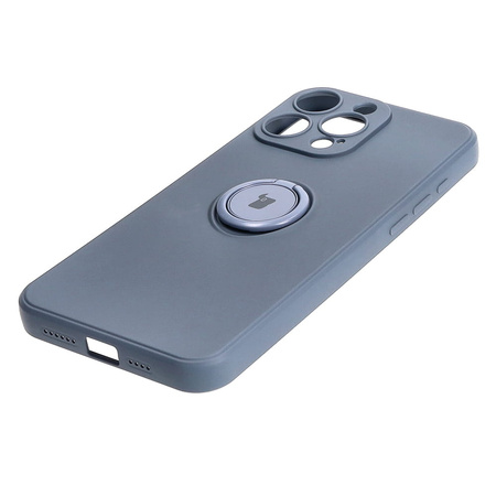 Etui Bizon Case Silicone Ring Sq do iPhone 15 Pro Max, szare
