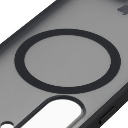 Etui z pierścieniem magnetycznym Bizon Case MatteO do Galaxy S26, przydymione-czarne