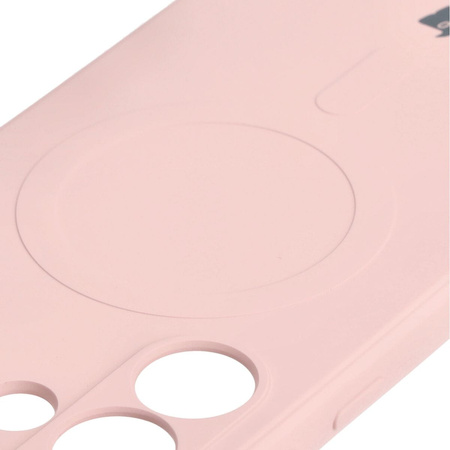 Etui Bizon Case Silicone Magnetic Sq do Galaxy S24 Ultra, jasnoróżowe