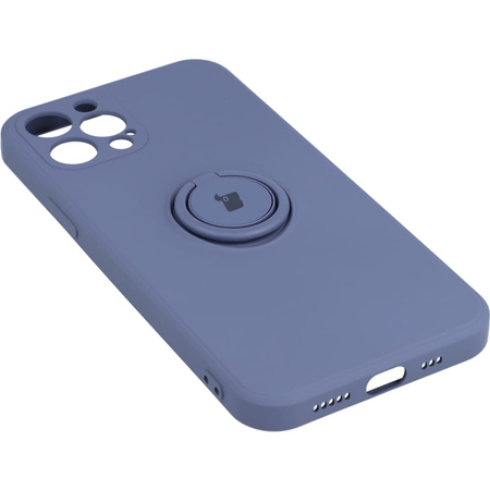 Etui Bizon Case Silicone Ring do iPhone 12 Pro, szare