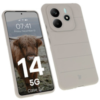 Pancerne etui Bizon Case Tur do Xiaomi Redmi Note 14 5G, jasnoszare
