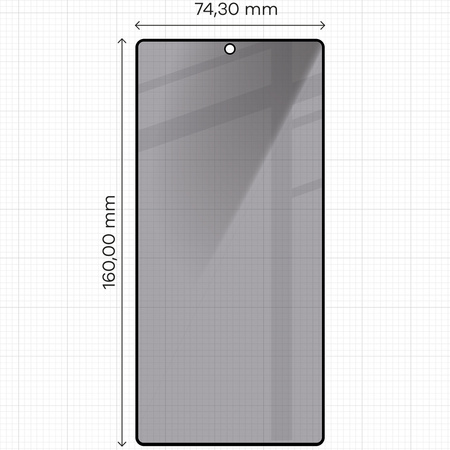 Prywatyzujące szkło hartowane Bizon Glass Edge Shadow do Galaxy A16 4G/5G, przyciemniane z czarną ramką