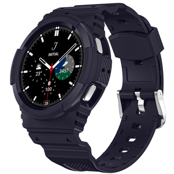 Etui z paskiem Bizon Strap + Case Watch Action do Samsung Galaxy Watch 4 / 5 44 mm, granatowe
