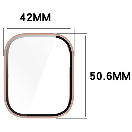 Etui ze szkłem do zegarka Bizon Case+Glass Watch do Xiaomi Redmi Watch 5 Lite, różowe