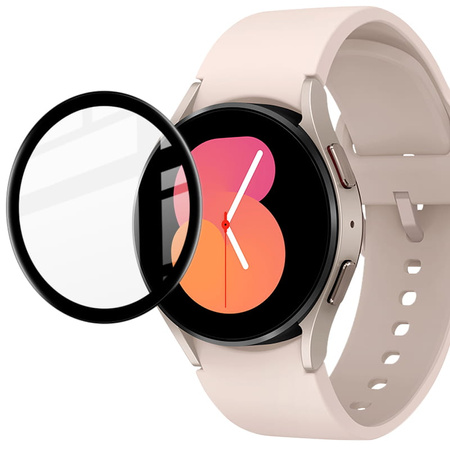 Szkło hybrydowe Bizon Glass Edge dla Galaxy Watch 5 / 6 40 mm, czarne