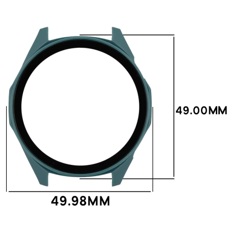 Etui ze szkłem do zegarka Bizon Case Watch Adamo do Huawei Watch GT6 46 mm, zielone