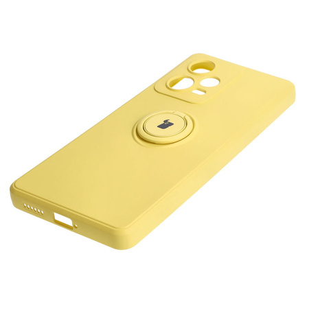Etui Bizon Case Silicone Ring Sq do Xiaomi Redmi Note 12 Pro Plus 5G, żółte