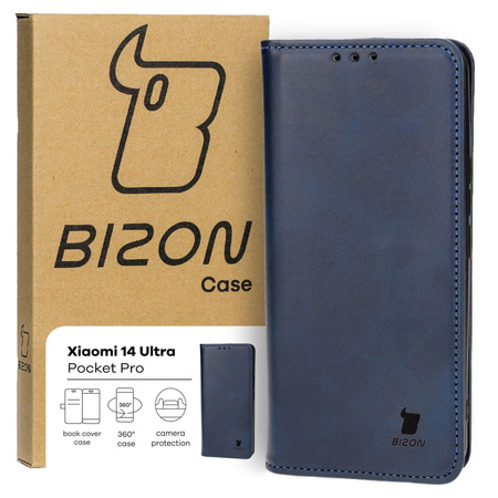 Etui z klapką Bizon Case Pocket Pro do Xiaomi 14 Ultra, granatowe