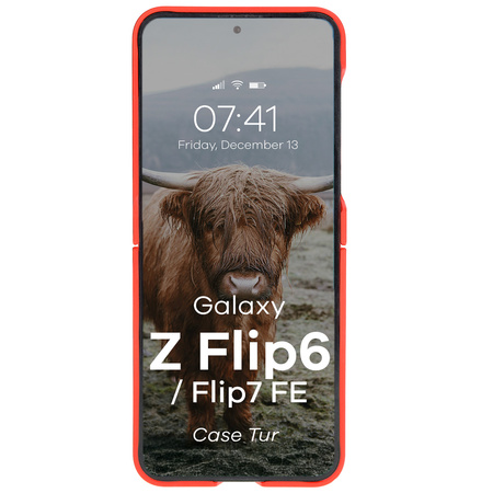Pancerne etui Bizon Case Tur do Galaxy Z Flip7 FE / Z Flip6, czerwone