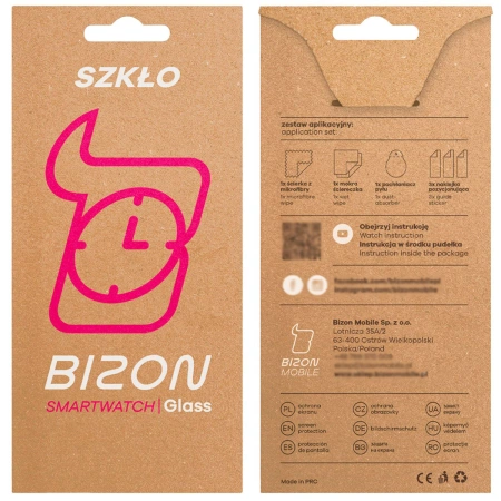 Szkło hybrydowe Bizon Glass Watch Edge Hybrid dla Galaxy Watch 8 40 mm, czarne