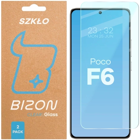 Szkło hartowane Bizon Glass Clear Duo do Xiaomi POCO F6, 2 sztuki