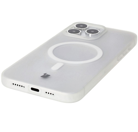 Etui z pierścieniem magnetycznym Bizon Case MatteO do iPhone 15 Pro Max, półprzezroczyste