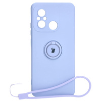 Etui Bizon Case Silicone Ring Sq do Xiaomi Redmi 12C, jasnofioletowe