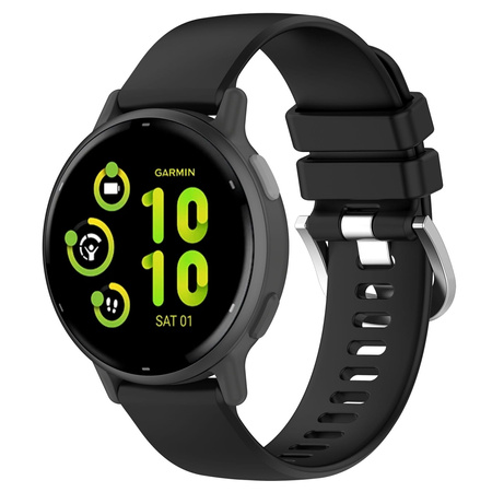 Pasek silikonowy do smartwatcha, Bizon Strap Watch Silicone Pro T, QuickRelease 20 mm, czarny