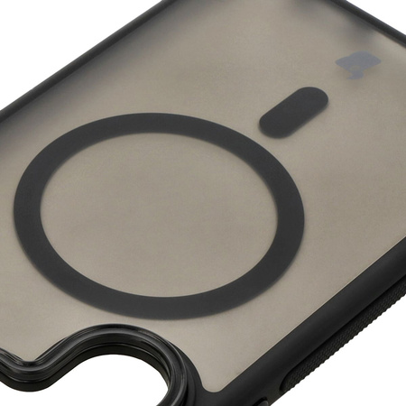 Etui z podstawką i pierścieniem magnetycznym Bizon Case Eclipse do Galaxy S24 Ultra, przydymione z czarną ramką