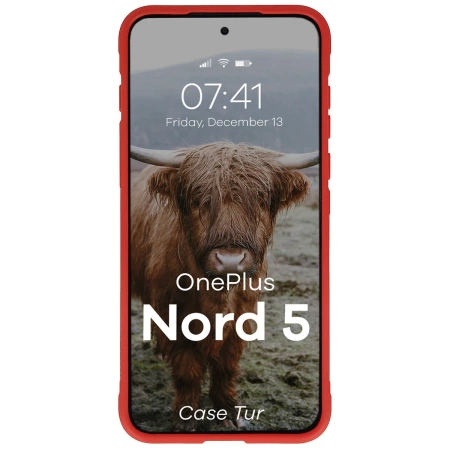 Pancerne etui Bizon Case Tur do OnePlus Nord 5, czerwone