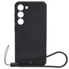 Etui silikonowe z pierścieniem magnetycznym Bizon Case Silicone Magnetic do Galaxy S23, czarne