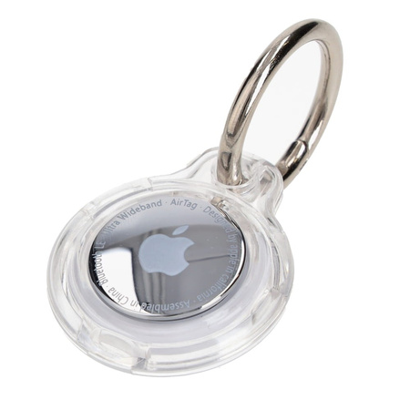 Etui Bizon Case Locator Keychain do Apple AirTag, przezroczyste