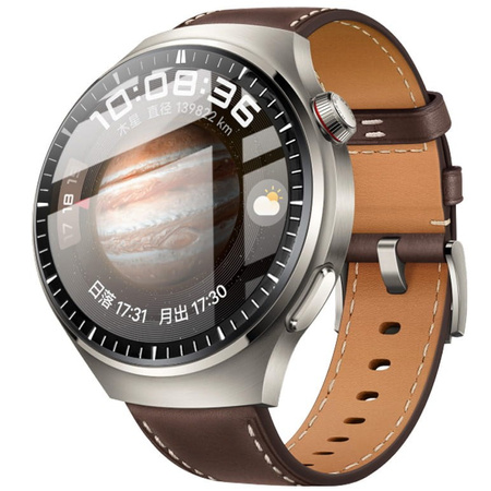 Szkło hybrydowe Bizon Glass Watch Edge Hybrid dla Huawei Watch 4 Pro / 4 Pro Space Edition, czarne