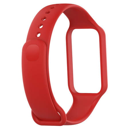 Etui z paskiem Bizon Strap + Case Watch Dots do Xiaomi Redmi Smart Band 2 / Xiaomi Mi Band 8 Active, czerwone