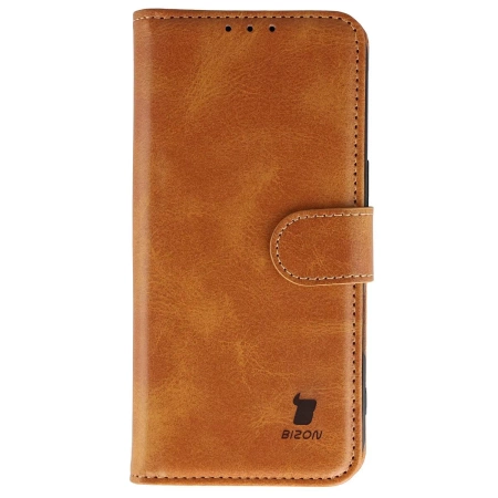 Etui z klapką Bizon Case Pocket do iPhone 17, brązowe
