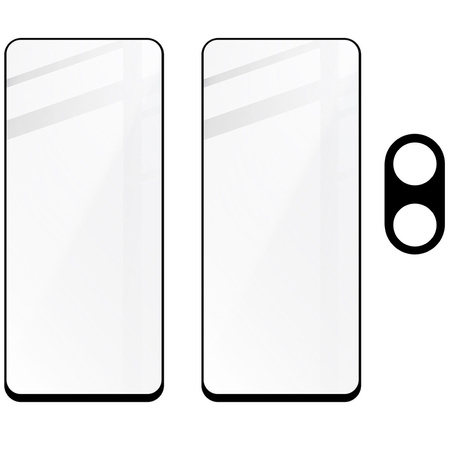 2x Szkło hartowane z ramką + szybka na aparat Bizon Edge 2 Pack do Xiaomi Redmi 13 4G