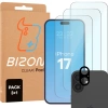 3x Szkło hartowane + szybka na aparat Bizon Glass Clear Pack do iPhone 17