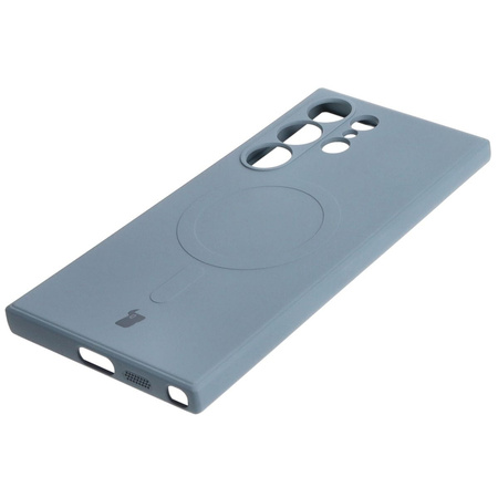Etui Bizon Case Silicone Magnetic Sq do Galaxy S24 Ultra, szare